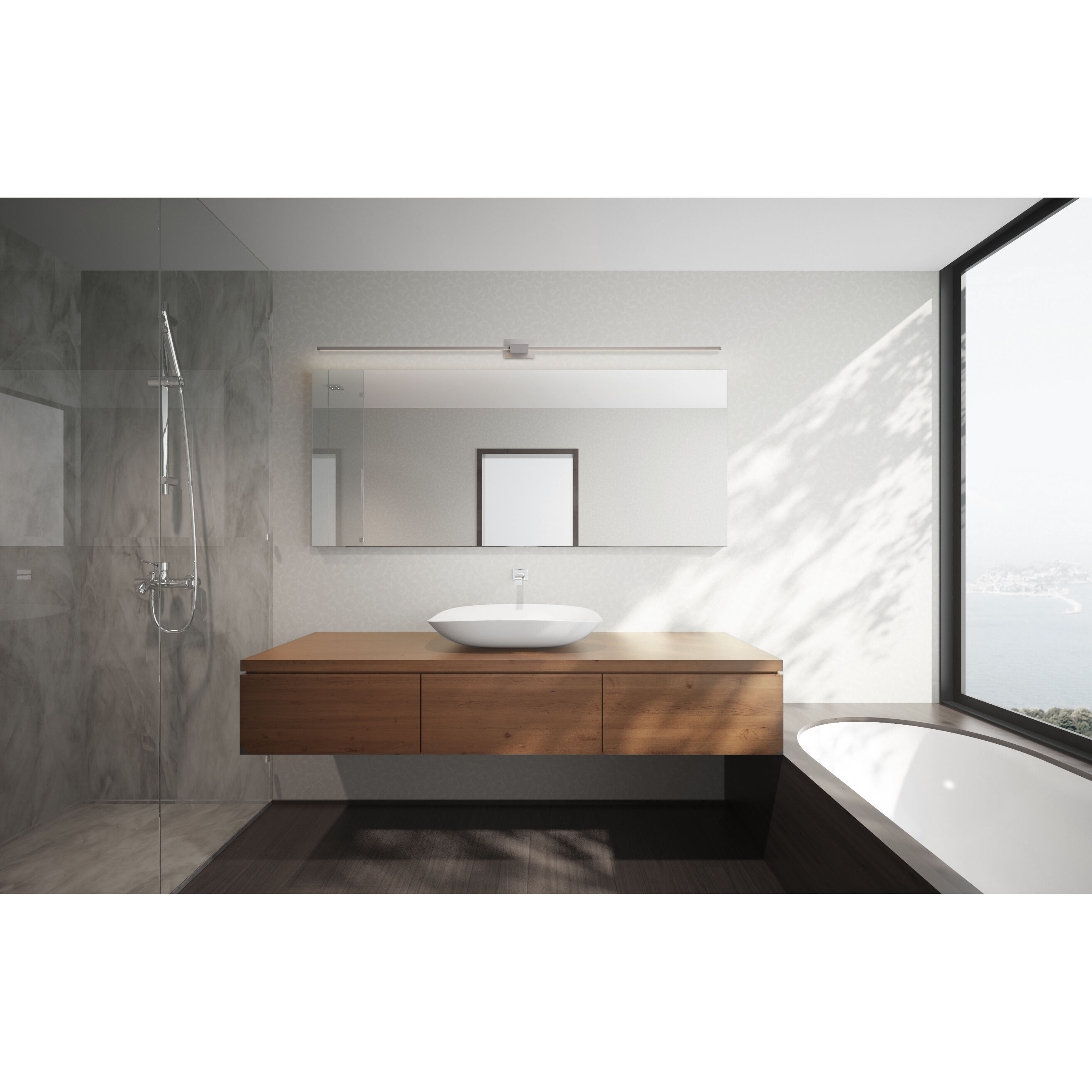 Z-Bar LED 24 inch Matte white Wall Sconce Wall Light, Center Mount